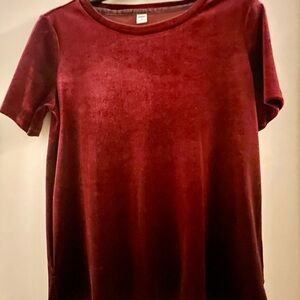 Old Navy Velvet Short Sleeve Top - Deep Red